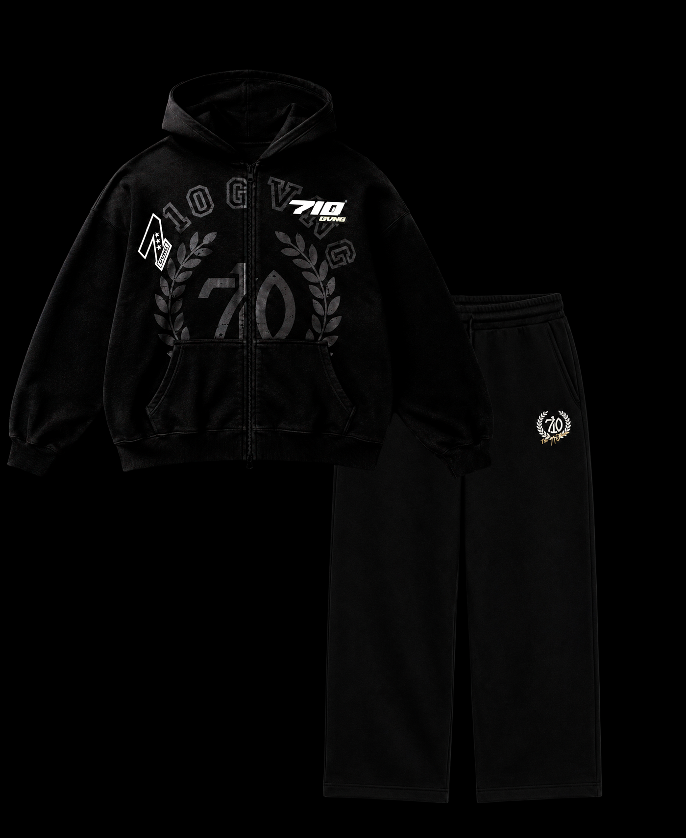 CONJUNTO MOLETOM “SCUDERIA” COR PRETO